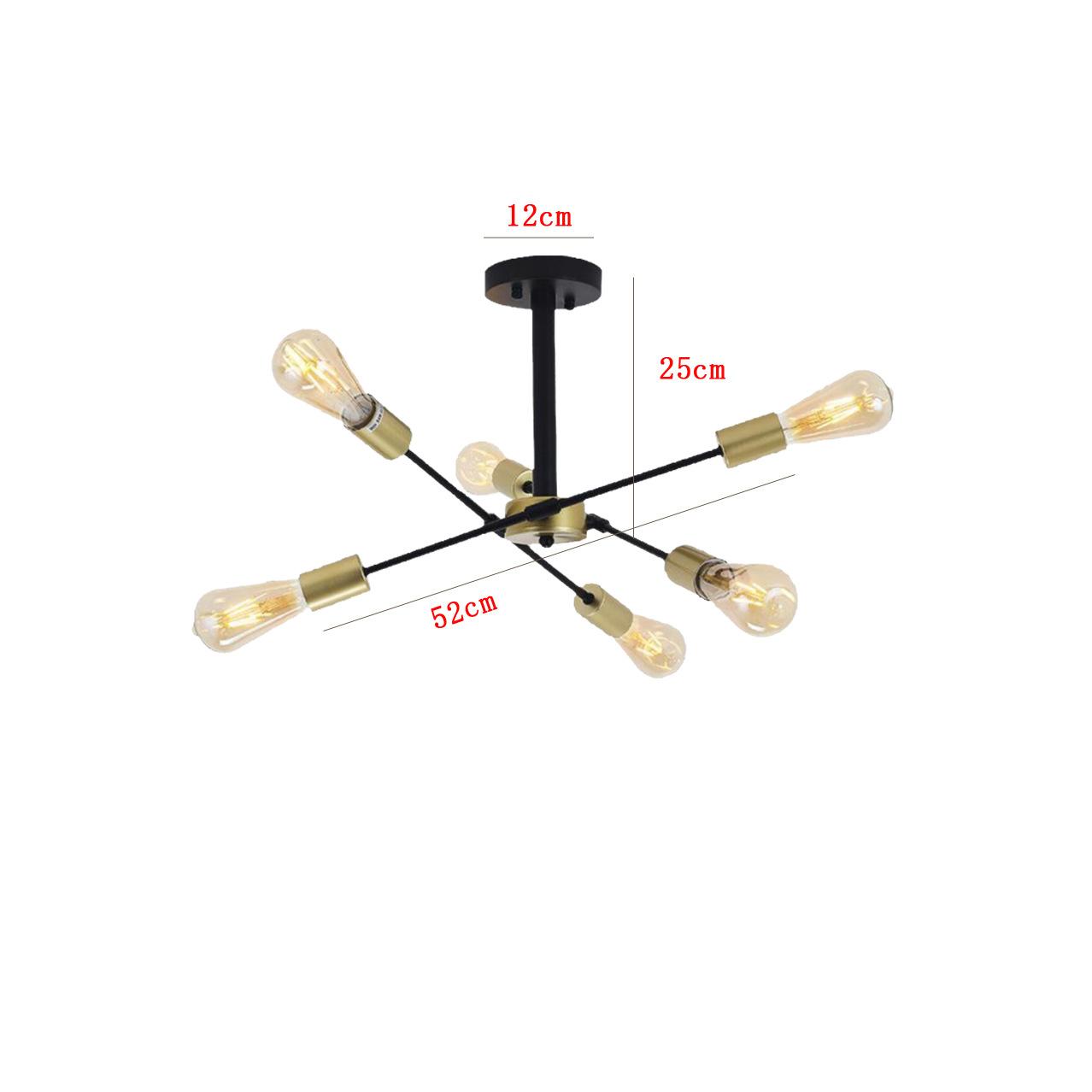 

Американский ретро-промышленный потолочный светильник Iron Art для спальни, гостиной, столовой, раздвоенная люстра