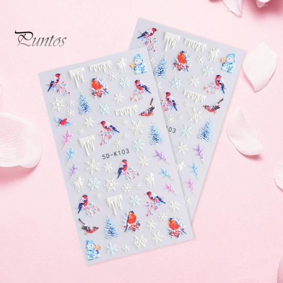 1 Sheet Christmas Nail Art Sticker Festive Santa Snowflake Elk Designs Safe Easy to Use Nail Decal for Beautiful Manicures