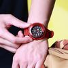 SEIKO Prospe Solar Movement Silicone Strap Watch Unisex Black Dial SNE581P1