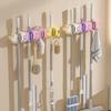 Wall Mounted Macaron Mop Clip Self Adhesive Broom Storage Clip Macaron Mop Holder  for Bathroom