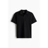 H M Regular Fit Textured Polo sHirt Black