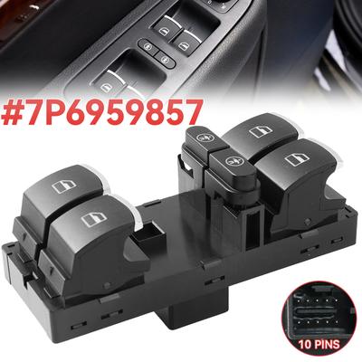 Für VW Touareg Sharan Touran Für Seat Alhambra 2011-2016 Elektrischer Chrom-Fensterheberschalter-Taste 7P6959857 Zubehör