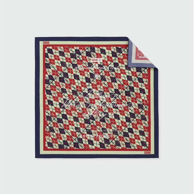 EENK Argyle Pattern Bandana (55cm X 55cm) - Red