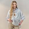 Maxza Sheer Stripe Side Button Loose Fit Shirt Zf04qb009nh