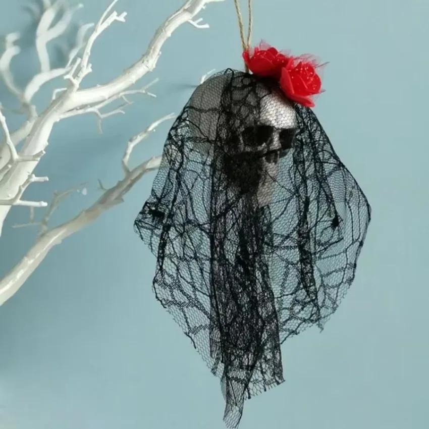 Terror Skull Hanging Ornaments Foam Skull Bride Clothes Bone Head Scene Layout Props Home Decorations Festival Party Supplies