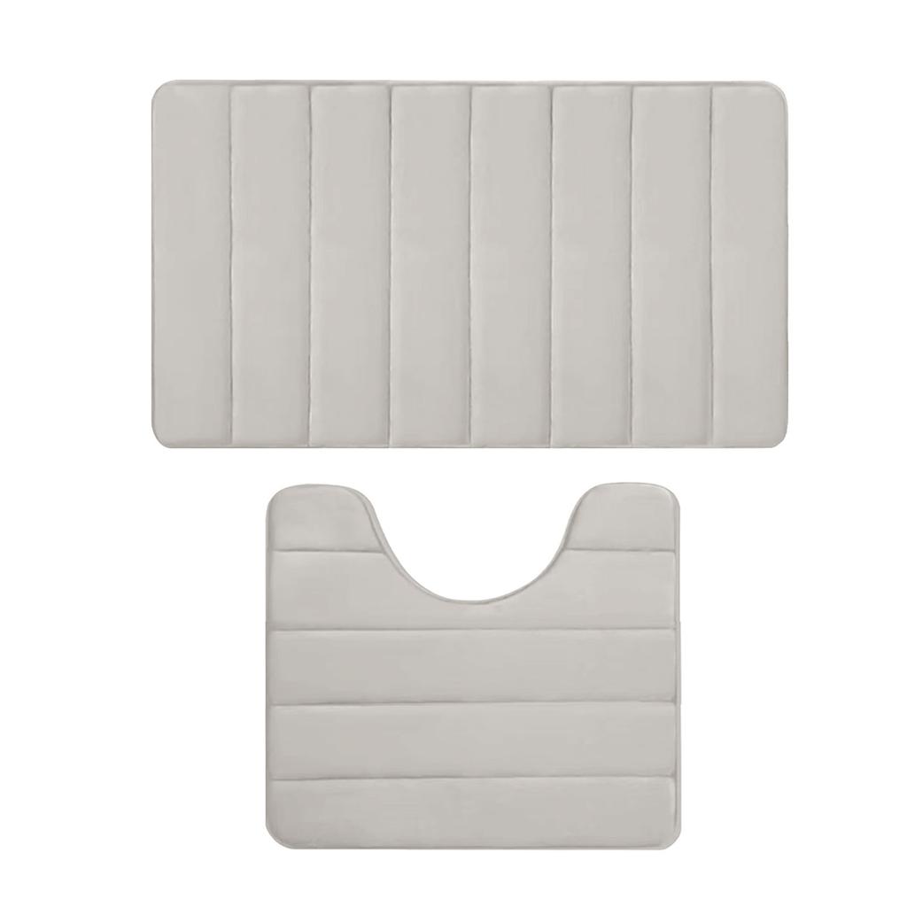 Coral Fleece Floor Mat Toilet 2pc/3pc Set, Absorbent Floor Mat, Carpet,Dirt Resistant, Non Slip Foot Mat, Household Bathroom, Bathroom Entrance Mat