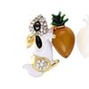 SKEDS Luxury Crystal Animal Rabbit Dog Brooches For Women Men Enamel Fashion Accessories Women's Men's Buckle Badges Brooch Pin
