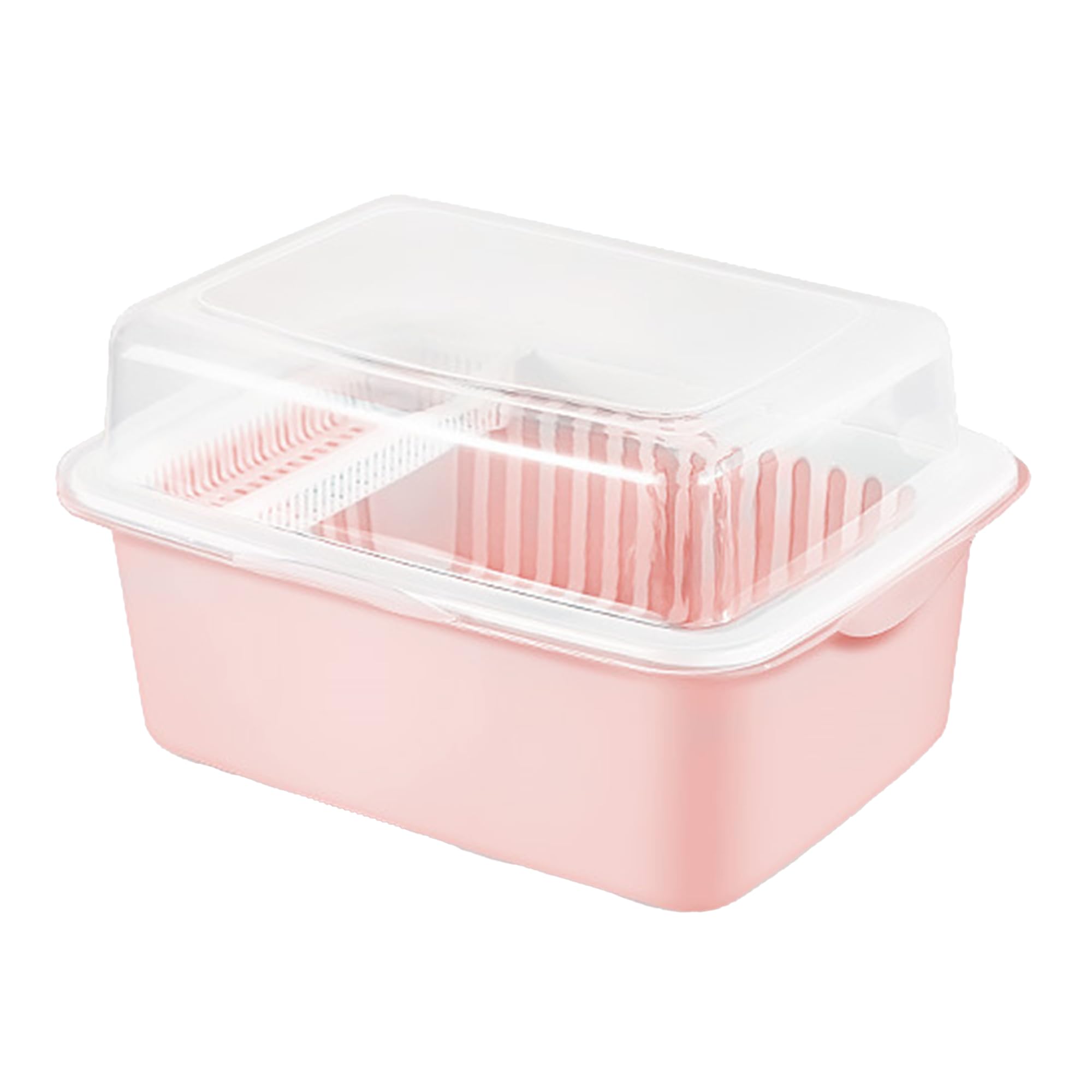 лифактлаб. Сушилка для посуды с крышкой, место для хранения и сушки посуды (Розовый)