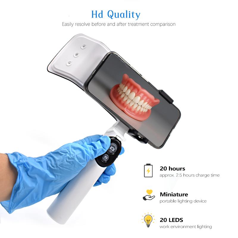 Dental Oral Filling Lamp with Built-in Polarizer, 20LEDs Flash Light Supply Bright Environment Dentistry Equipment