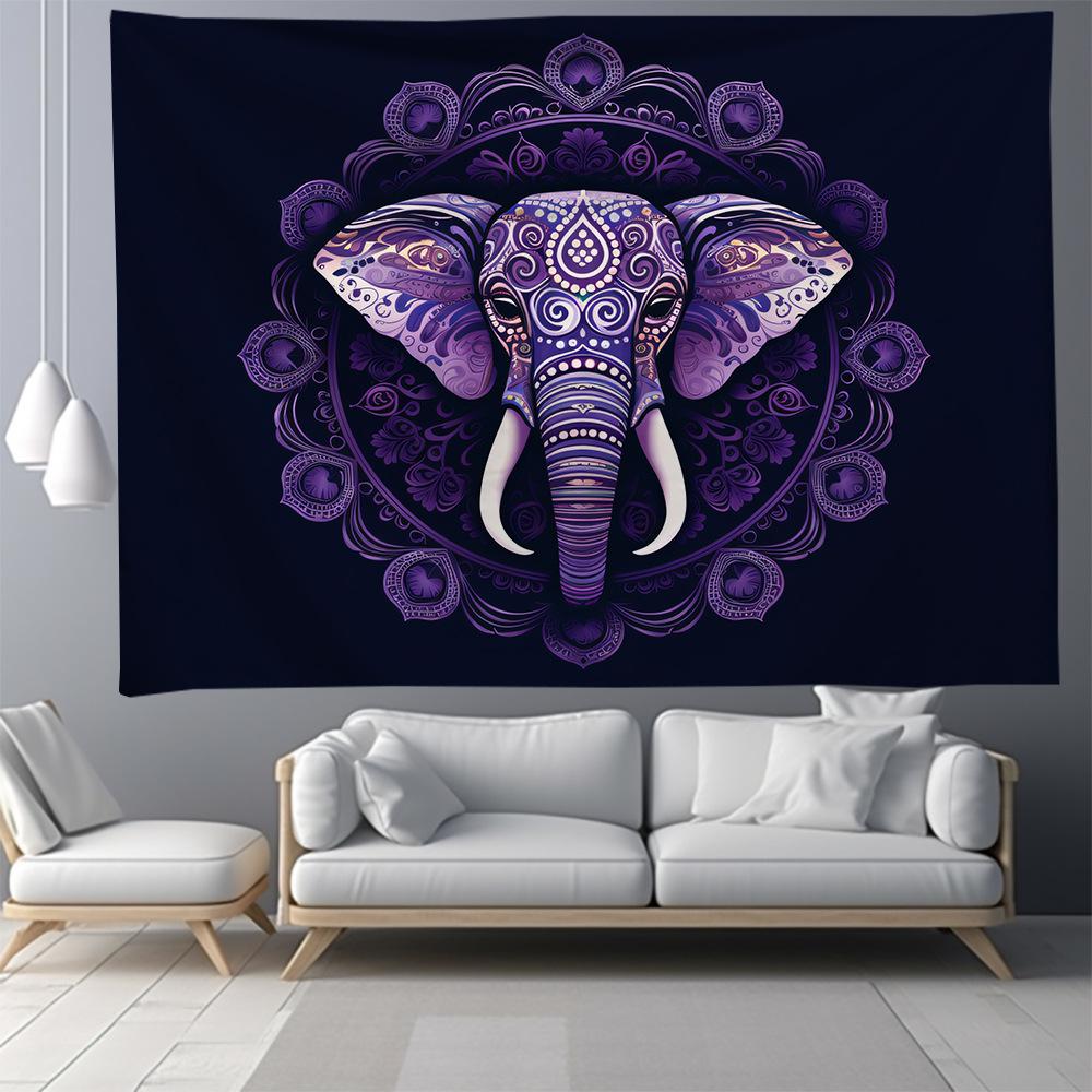 Elephant Series Room Tapestry: Animal Design Wall Hanging for Living Room Decor