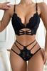 Women's Fashion New Underwear Sets Women's Black Lace Cut-Out Detailed Stylish Bra And Panty Set