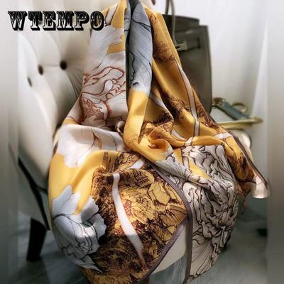180*90 centimetri di Marca di Lusso Delle Donne di Estate Sciarpe di Seta Scialle Della Signora Wrap Morbido Femminile Europa Designer Spiaggia Bandana Foulard Silenziatore Pareo