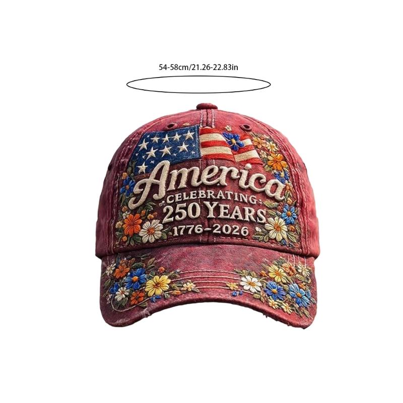 Breathable Cotton Cap For Outdoor Activities 250th Anniversary Of American Independence Lightweight Design