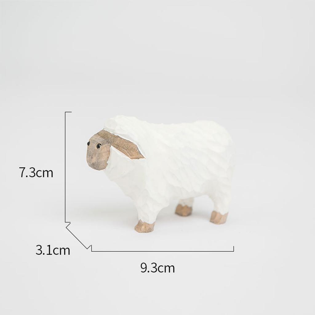 Hand-Carved Wooden Animal Statue Animals Figures Portable Animal Crafts Home Decoration for Table Bookshelf Fireplace Decor