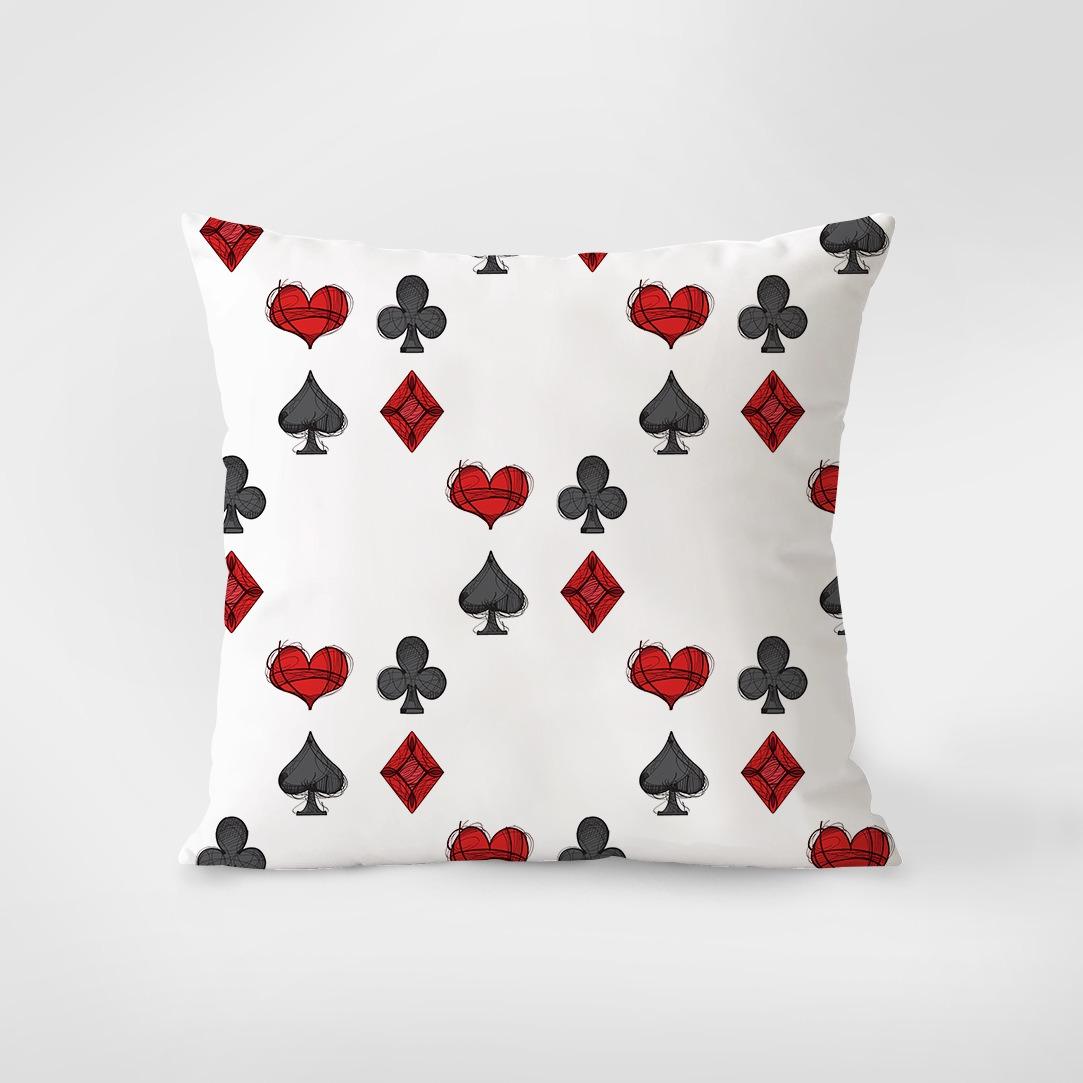 

Taie d oreiller décorative à motif de cartes à jouer, coussin carré, chambre à coucher, salon 40x40cm