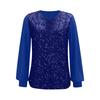 2025 European & American Women's Casual Sequin Round Neck Long Sleeve Pullover