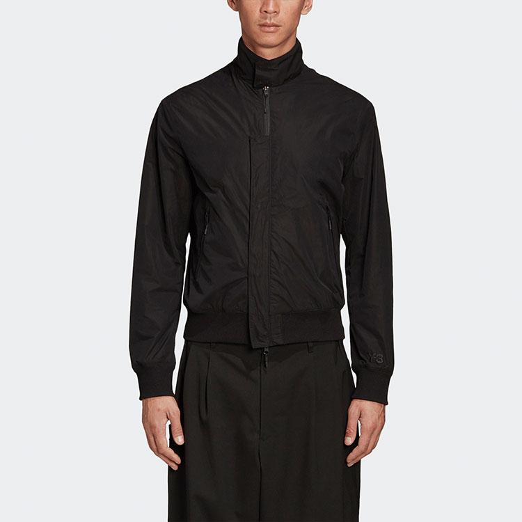 Y-3 FW21 Embroidered Logo Solid Color Zip Jacket Men Jackets Black FN3405