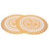 2PCS 38x38cm Table Mats PVC Gold Placemats Cup Mat Coaster for Wedding Party Supplies