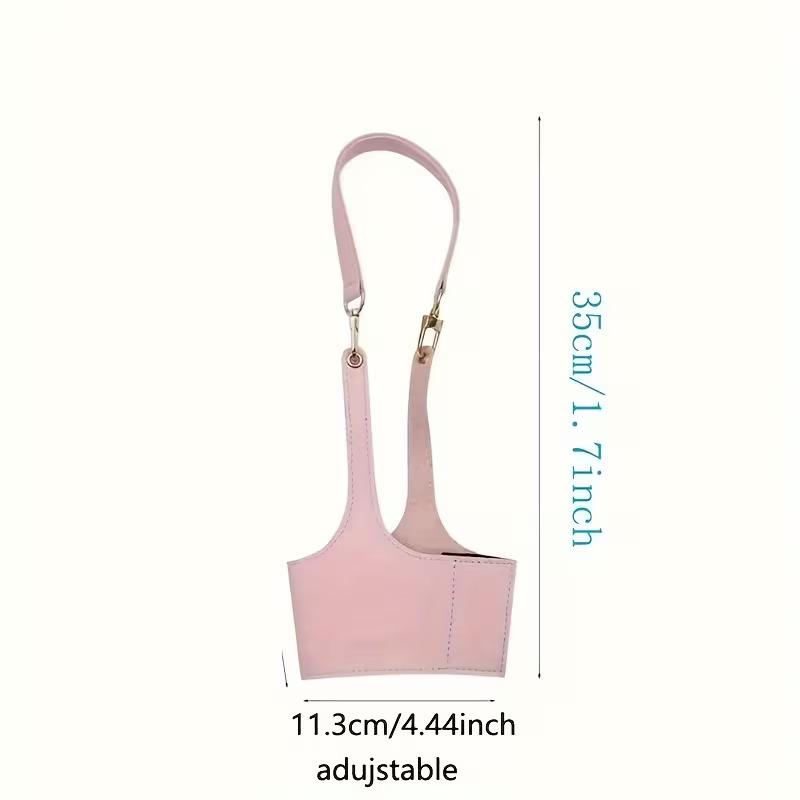 Leather Cup Cover Pouch Portable Water Bottle Sleeve Bag Leather Carrying Strap Insulating Cups Milk Tea Coffee Cups Accessories