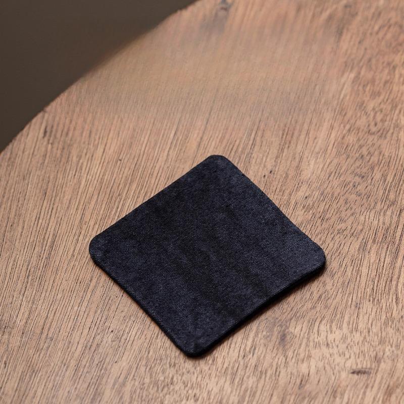 Canvas tie-dye teacup pad absorbent pot pad Chinese retro anti-scalding fabric coaster dry tea pad
