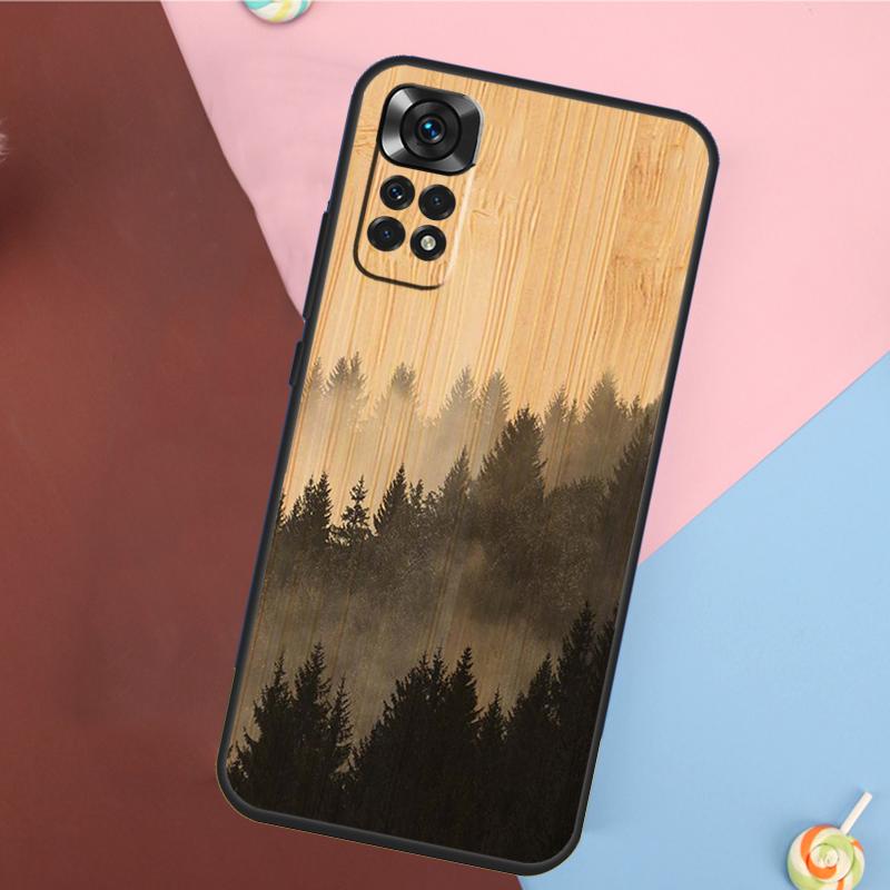 Tree Flower Bamboo Wood Cover For Xiaomi Redmi Note 13 Pro 14 12 11 9 10 9S 10S 11S 12S Redmi 10C 12C 13C 14C Case