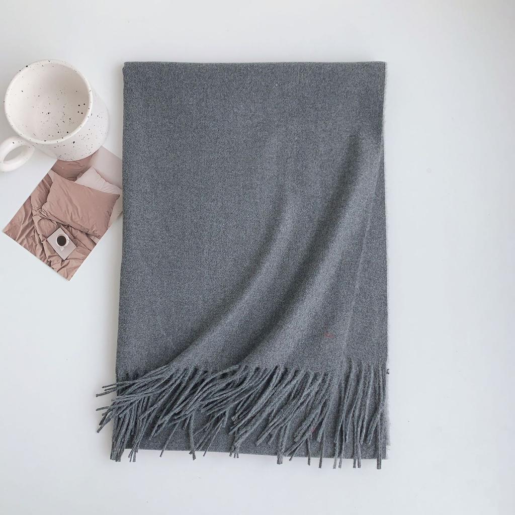 Eșarfă nouă de iarnă 2024, pentru femei, versatilă, imitație de cașmir, îngroșată, caldă, premium, culoare solidă, șal de dimensiuni mari