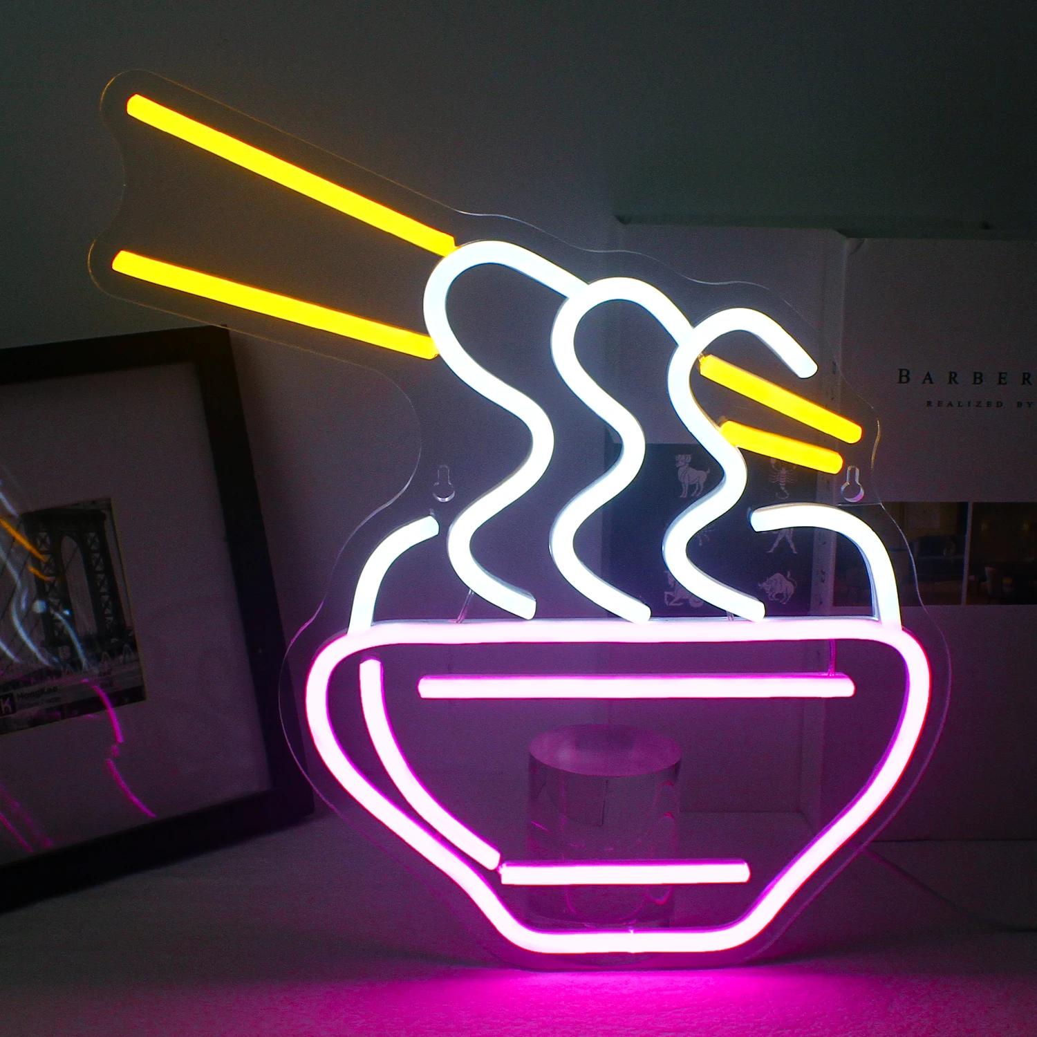 

Ramen Neon Sign For Wall Decor Art Room Decoration For Kitchen Restaurant Business Shop LED Lights Noodle Bowl Light Up Signs 5w