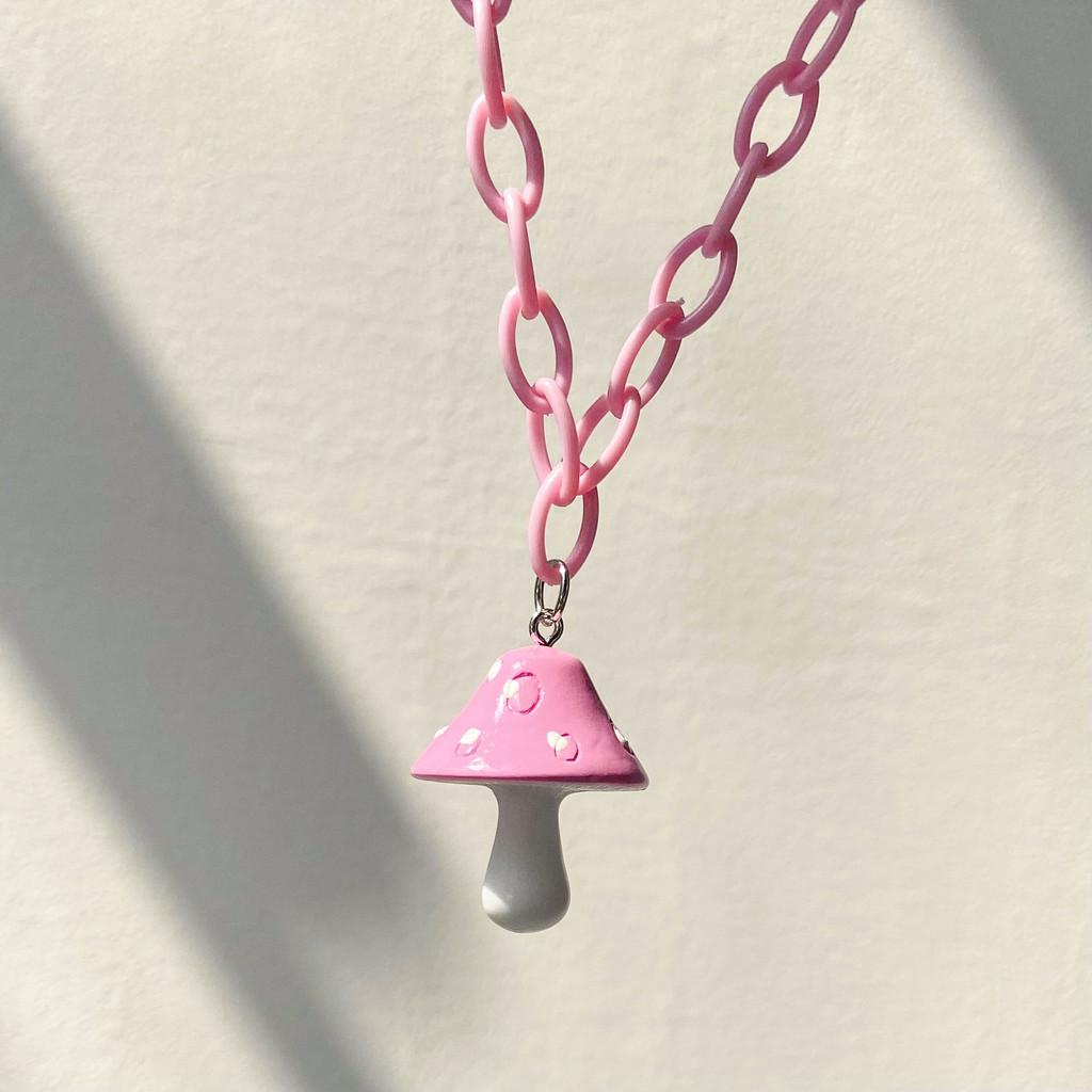 Colorful Resin Mushroom Necklace For Women Stunning Geometric Style Fashion Jewelry