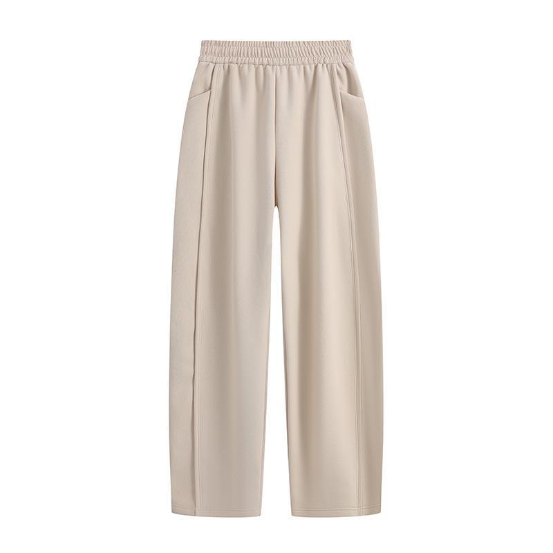 Women's Plus Velvet Thickened Windproof Straight Leg Sweatpants for Autumn and Winter