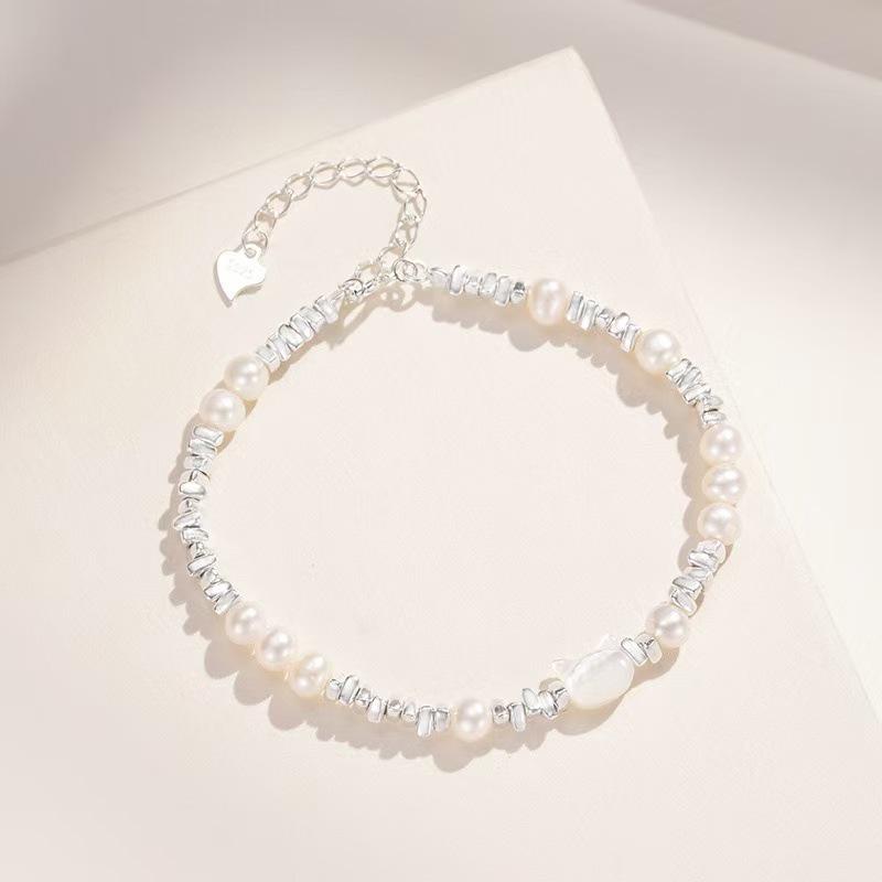 2026 Women's Luxury Cat Silver Bracelet with Pearls – Trendy Gift for Best Friend