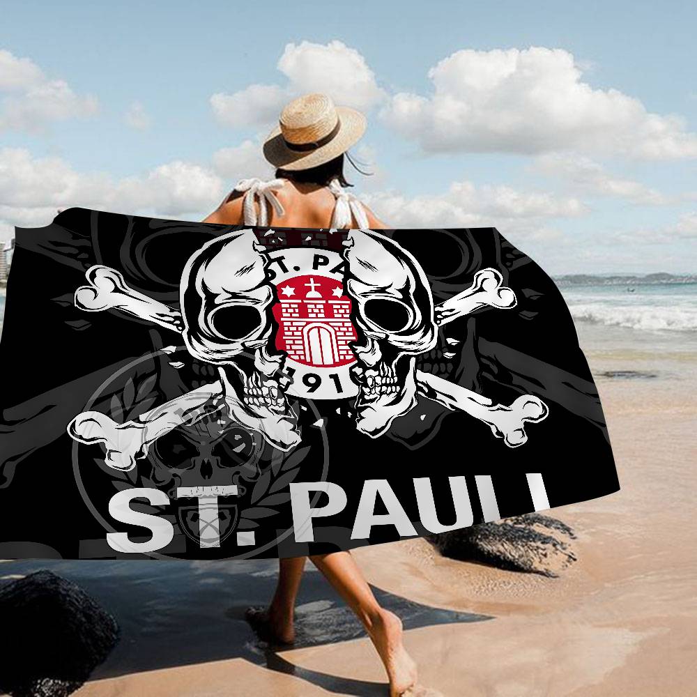 F-FC S-St. P-Pauli Microfibra Stampato Asciugamano da Spiaggia Arrampicata Yoga Spiaggia Nuoto Corsa Assorbente Morbido Asciugamano