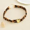 Leopard print love necklace wholesale niche trend jewelry hip hop wind star peach heart choker collar