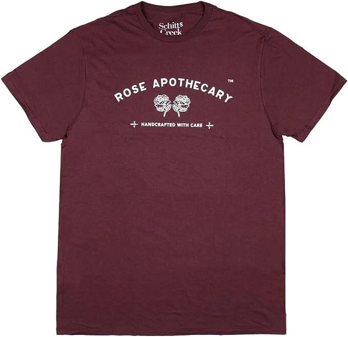 Schitt s Creek Mens Rose Apothecary Maroon Shirt New S S