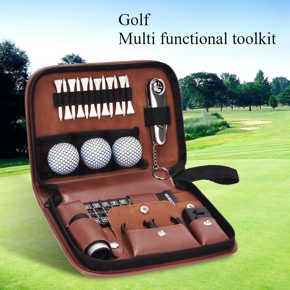 Golf Tool Kit, Golf Accessory Kit, Convenient To Carry, Multifunctional, Large Capacity, Storage Leather Bag