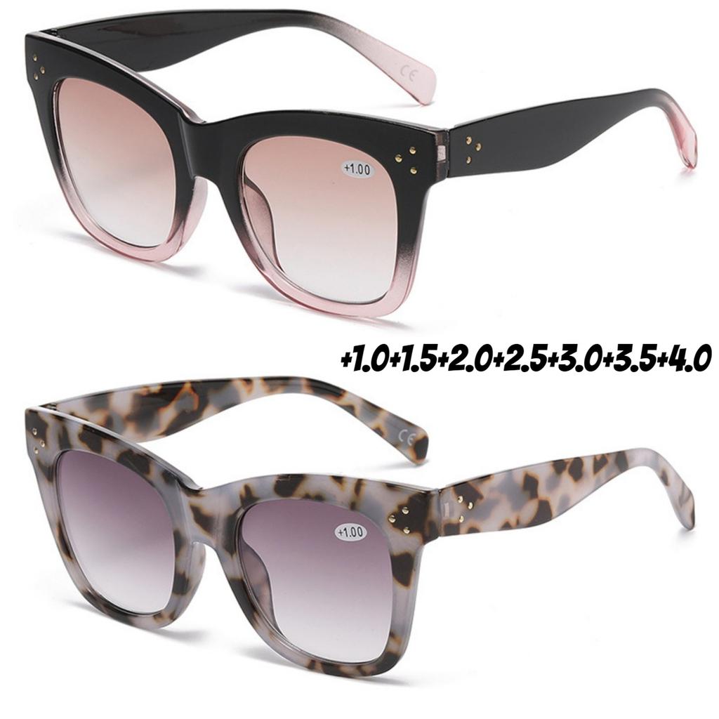 Occhiali per Presbiopia Bicolore Progressivi con Montatura Grande Donna Lenti Ottiche HD da +1 0 a +4 0