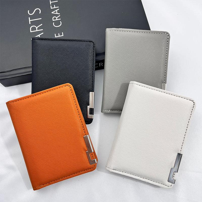 Black Faux Leather Slim Business-Style Wallet With Multiple Card Slots Credit Card & Driver'S License Holder Geometric Design