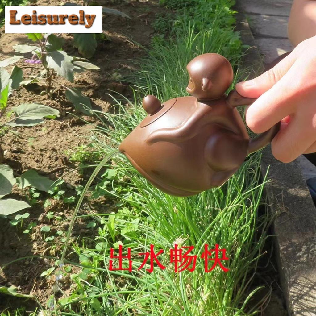 320ml Handmade Yixing Purple Clay Teapots Handmade Monkey Longevity Peach Pot Raw Ore Purple Mud Kettle Chinese Zisha Tea Set