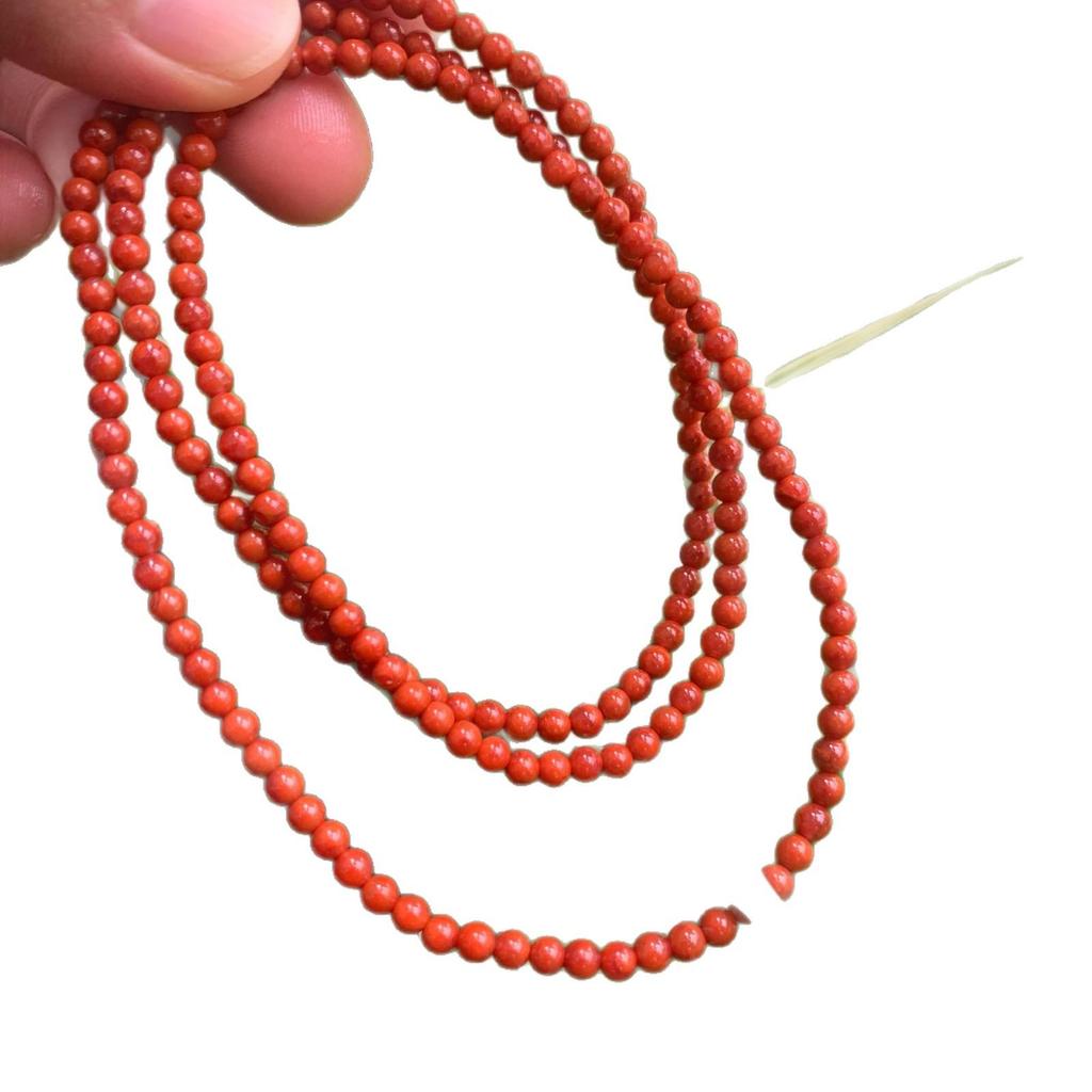 South Red Sichuan 3.5mm 4-Strand Bracelet: Full-Flesh Color, Lustrous Red Multi-Strand Chain