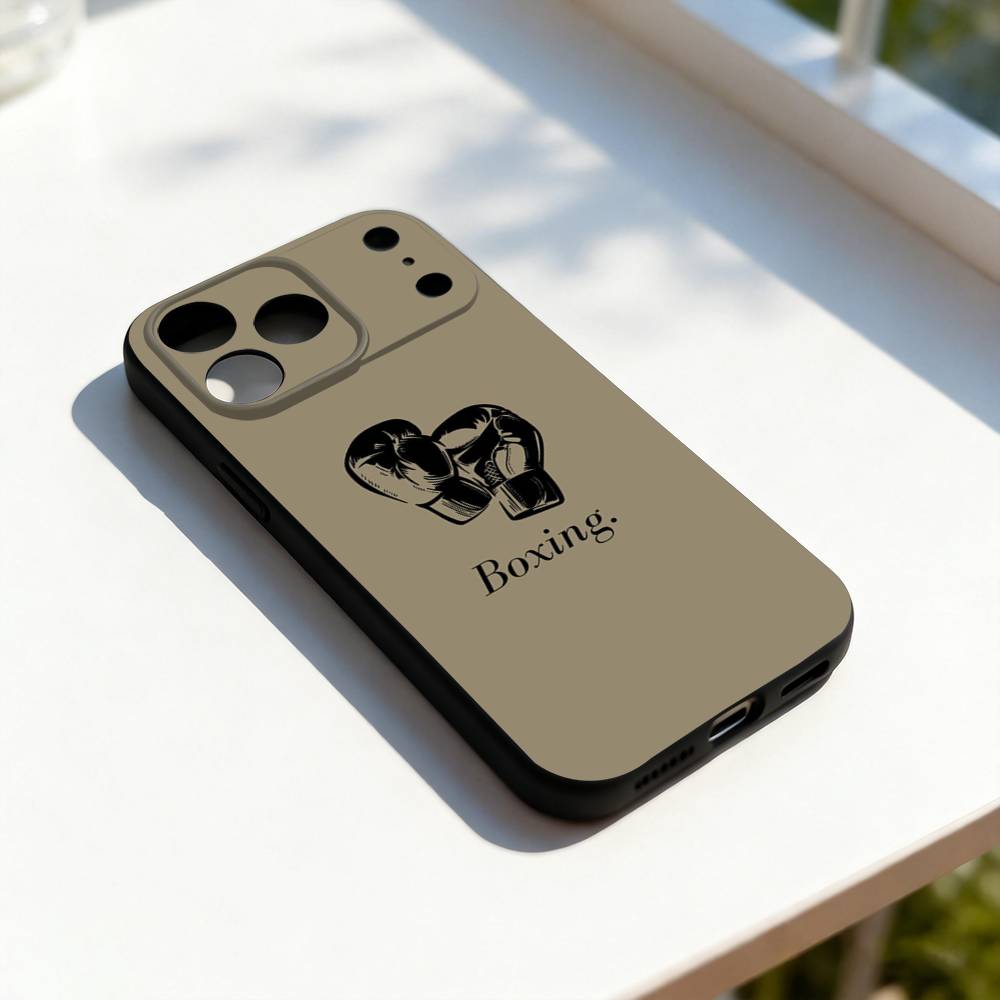 Boxing Gloves Cool For iPhone 17,16,15,14,13,12,11,Pro,Max,Plus,E,SE4,Air,Mini Black Soft Cover Phone Case