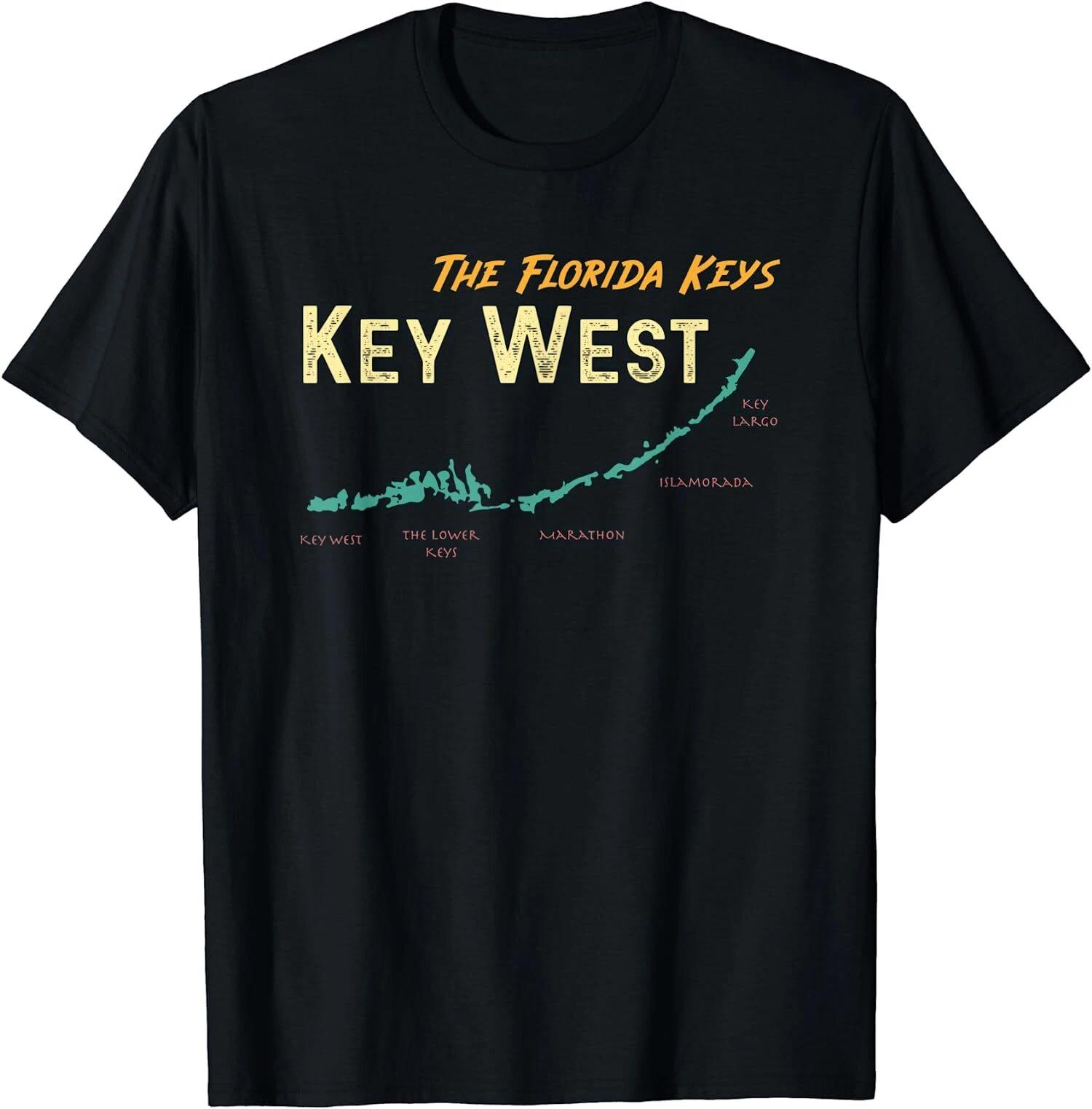 Florida Keys Map Key West, Great Gift Idea T-Shirt XXXL