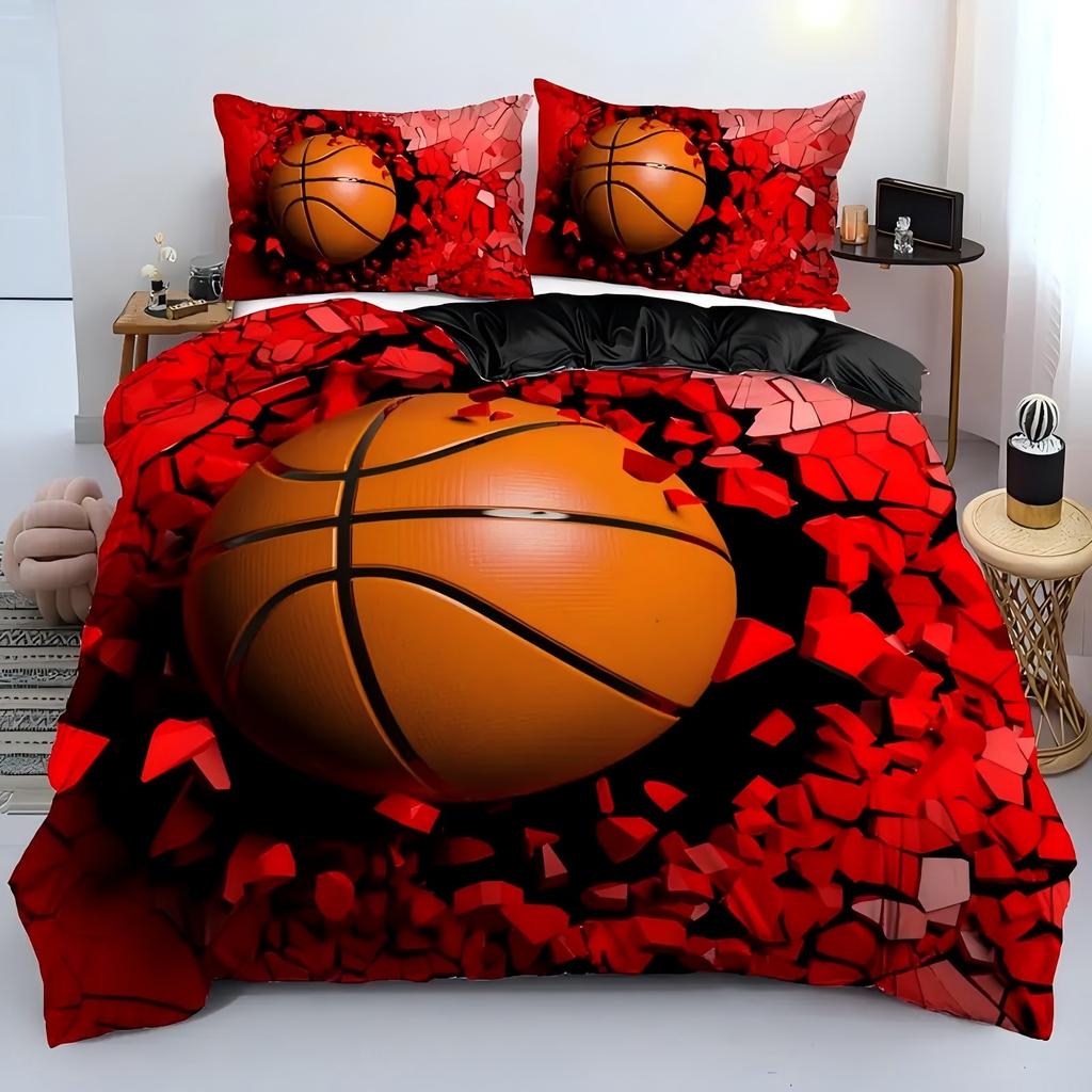 Basketball hits the red wall 3d Printed Bedding Set For Boys Mens Sports Theme Quilt Cover Home Soft Comfortable Duvet Cover set