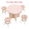 1/12 Dollhouse Ministure Table Chair Stool Model Doll Home Mini Furniture Decoration Toys Micro Scene Construction Props