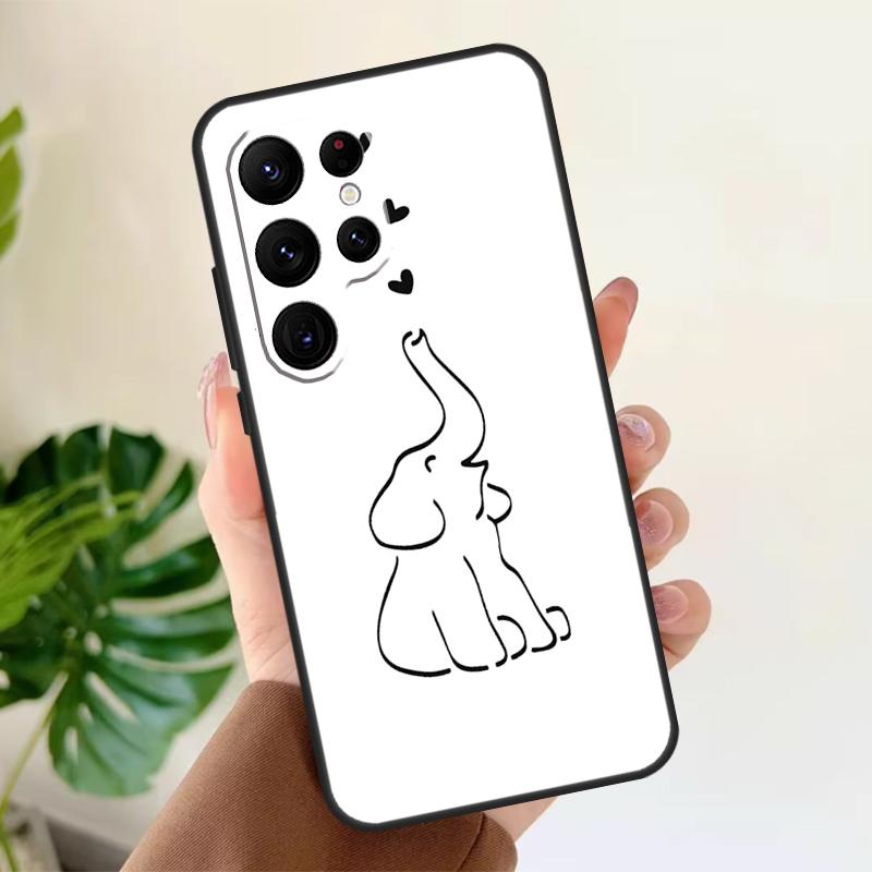 

Cute Elephant Soft Case For Samsung Galaxy S25 S21 S22 S23 S24 Ultra S9 S10 Plus S20 FE S24 FE Phone Cover Galaxy S20