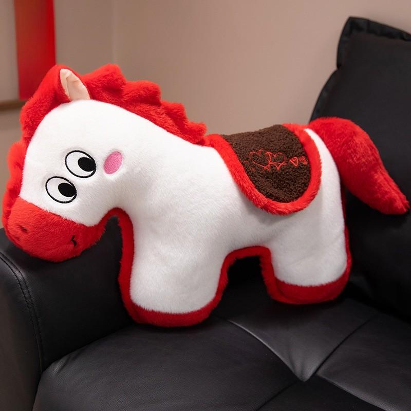 Style Fortune Horse Plush Toy With Soft Short Pile Fabric For Office Decor And Gift Giving