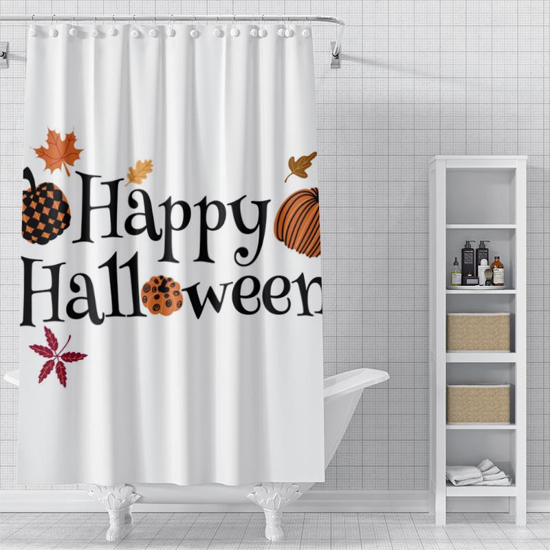 Home Shower Curtains for Bathroom Waterproof Fabric Modern Nordic Style Living Room Curtain Halloween Autumn Pumpkin Decoration