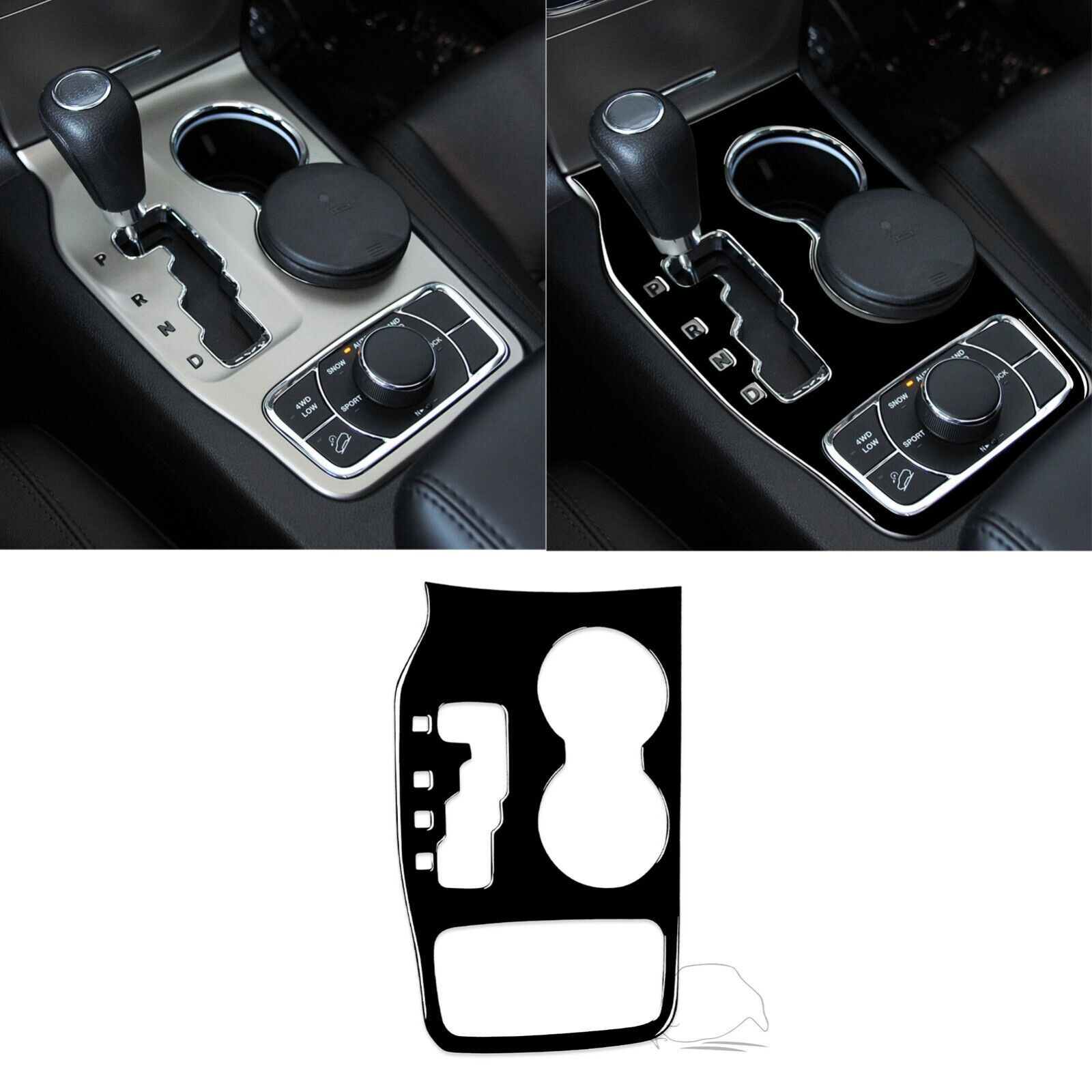 Piano Black Console Gear Shift Panel Cover For Jeep Grand Cherokee 2011-2013
