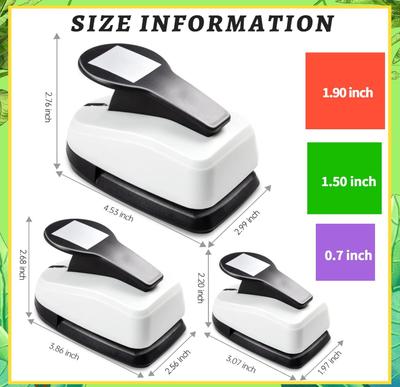 3 Stück Papierschneider für Bastelarbeiten Locher Werkzeugset 1 1,5 2 Zoll 16 25 38 mm Quadratische Formen Loch für Kartenherstellung individuelles Scrapbook