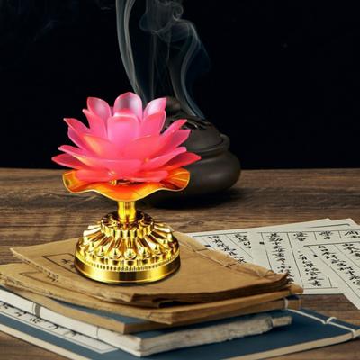 LED Lotus Buddhist Lamp Altar Supplies Worship, , Temple Decoration, Buddha Lamps for Indoor,