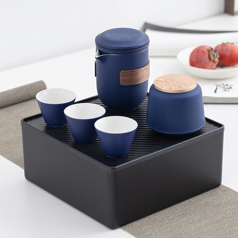 Travel Tea Set Kuaike Cup One Pot Four Cups Portable Bag Kung Fu Tea Set Company Annual Meeting Event Gifts
