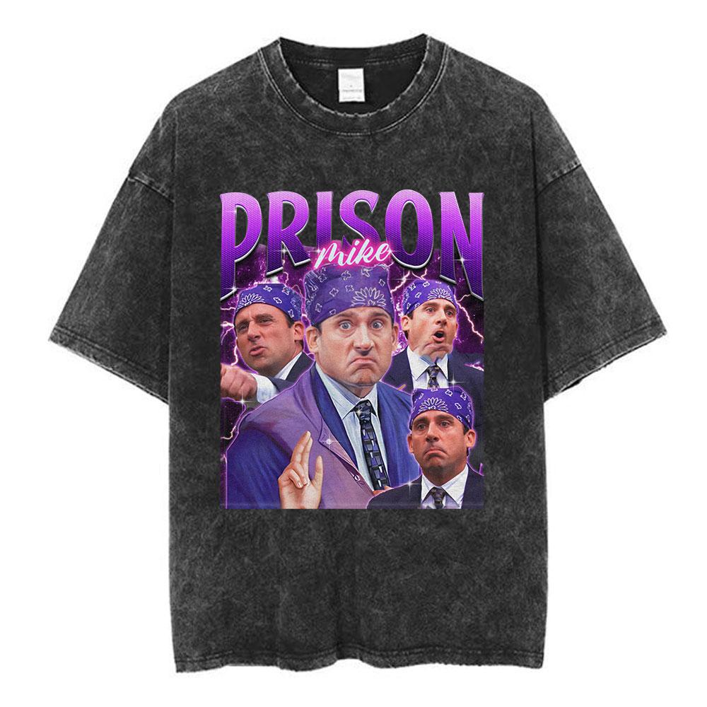 Tv Series The Office Dunder Mifflin Dwight Tv Show Scranton Washed Tshirts Unisex Cotton Casual Short Sleeves Tee Shirt Streetwear